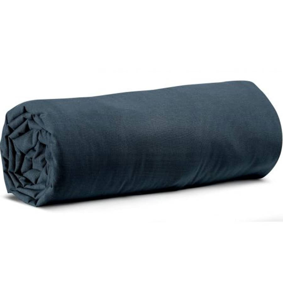 drap-housse-marine-coton-lave-140