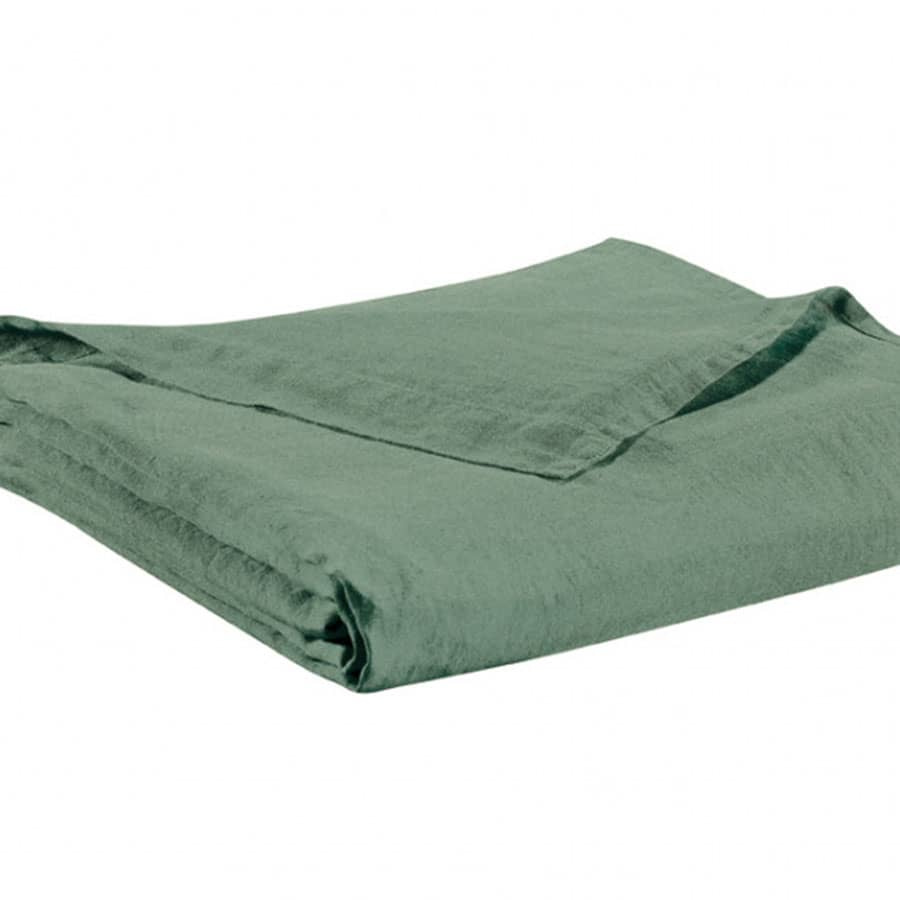 drap-plat-lin-vert-de-gris