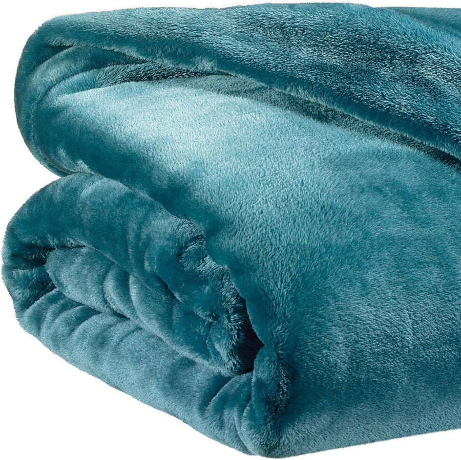 plaid-polaire-bleu-paon-zoom
