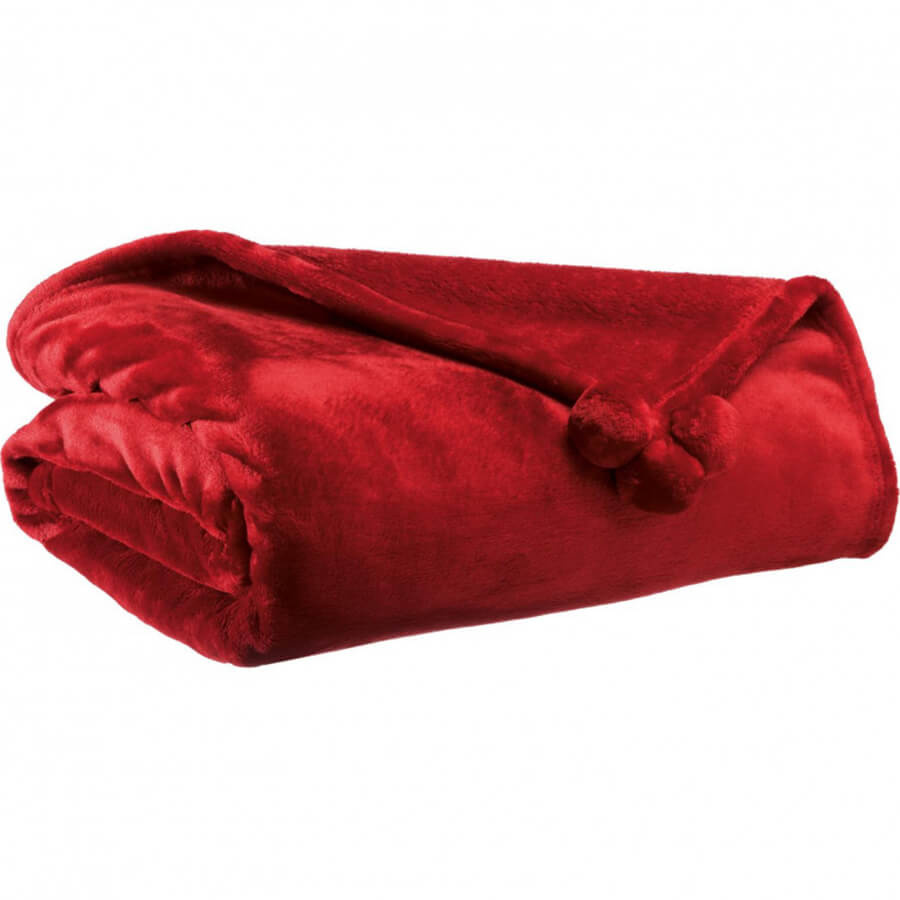 plaid-pompons-rouge-rubis