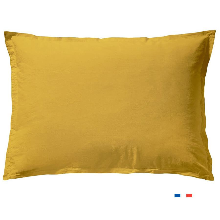 taie-oreiller-rectangle-coton-lave-soft-curry