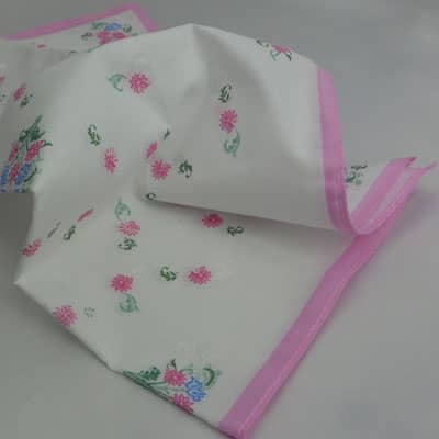 mouchoir dame petites fleurs rose